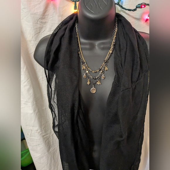 🏷️ LIA SOFIA Statement Necklace 3 Strands/ Separate Or Wear Together - Picture 1 of 6